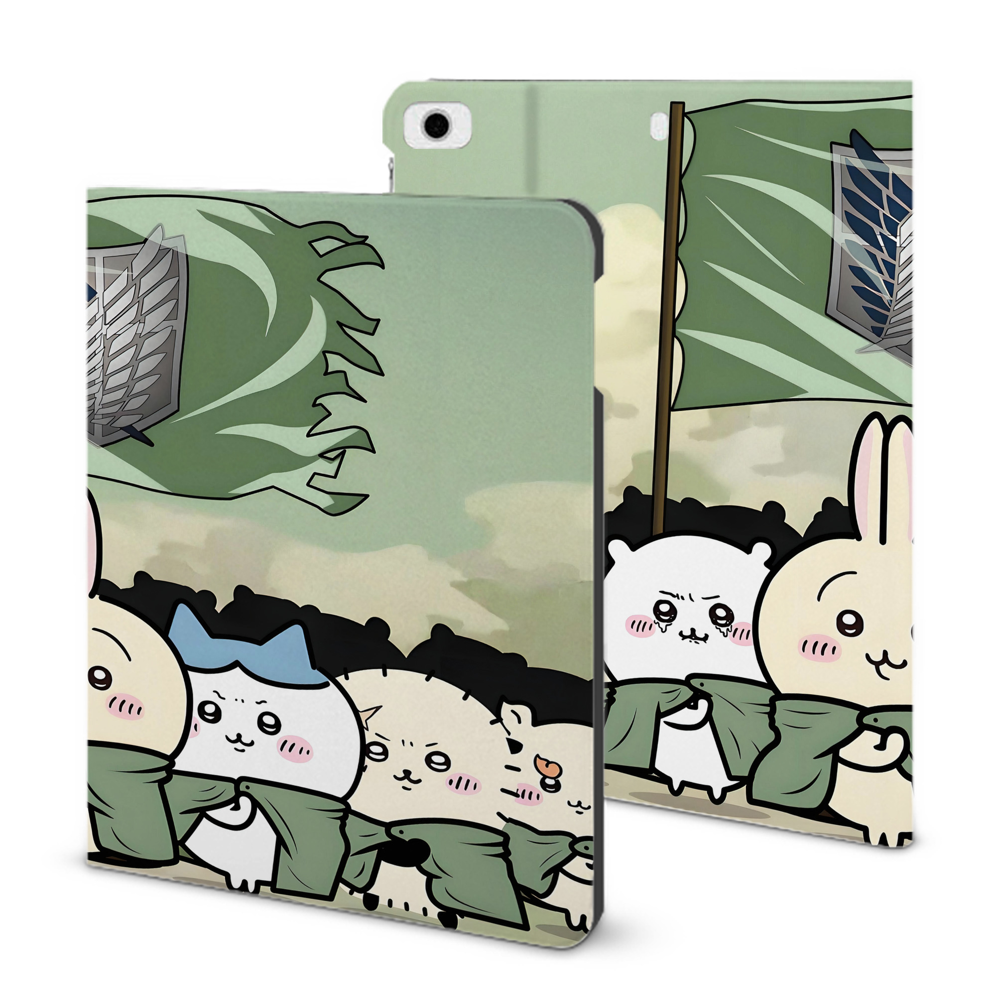 （画像用） ちいかわ Chii-kawa IPad ケース ブック型 PUレザー TPU 耐衝撃 軽量 薄型 ペン収納なし 全面保護 IPad 各モデル対応